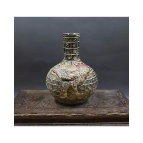 Ancient Porcelain Embossed Cock-pattern Celestial Bottle