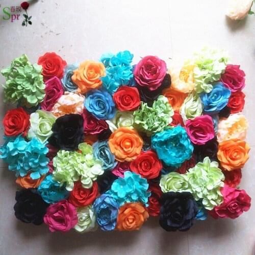 SPR colorful lovely 3D high quality Artificial wedding occasion flower wall background arrangement flowers decorations