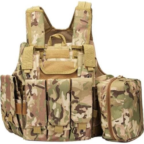 Military Tactical Vest Nylon Waterproof Adjustable Training Vest CS Jungle Game Outdoor Activities Chest Protection