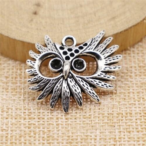 WYSIWYG 10pcs 30x26mm Owl Pendants Head Charm Owl Charm Head Pendant Owl Head Pendant For Jewelry Making