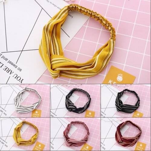 Yoga RunningStriped Plaid Cross Headbands For Girls Headwear Children Cute Hairband Ornament Kids Hair Accessories Bandanas