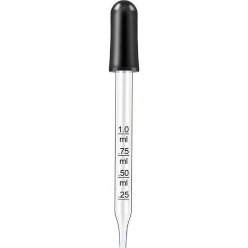 1ml Rubber Head Transparent Glass Scale Dropper Liquid Transfer Glass Graduated Pipettes Test Tubes Lab Scale Supplies