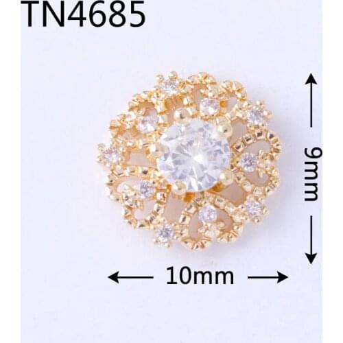 10pcs/lot TN4685 Love Flower Alloy Zircon Nail Art Crystals Jewelry Rhinestone Nails Accessories Supplies Decorations Charms