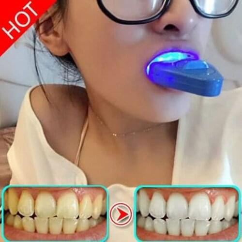 2 Sets Blue Light Teeth Whitening Device Teeth Bleaching Gel Dental Care LED Teeth Whitener Beauty Tools