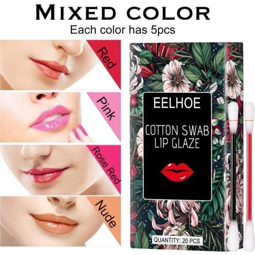 20pcs/set Lipstick Microbrush Long Lasting Waterproof Disposable Brushes Cotton Swab Lipsticks Cigarette Case Lip Glaze