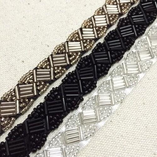 3 Yards Silver Ribbon Rhinestone Beaded Lace Trim for Collar Trim diy Wedding Decoration Costume Bridal
