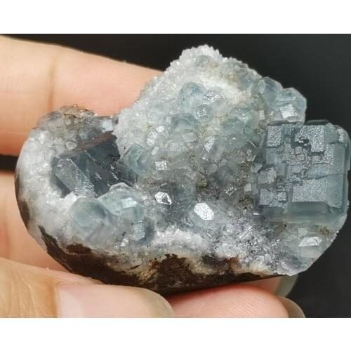 33.7Natural blue-green fluorite and quartz minerals degaussing geology teaching specimens home decoration collection ornaments