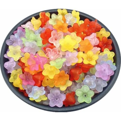 50pcs/lot 12.5mm Fashion Matte Acrylic Flower Beads Loose Spacer Beads Jewelry Making DIY Accessories # F165180