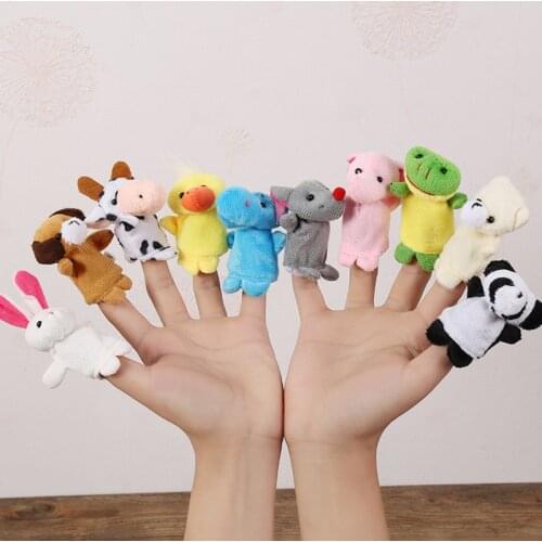 6 10 12 pcs set Animal Finger Puppet Tell Story Preschool Early Education Plush Toys Cartoon Anime Doll Stuffed Toy For Baby