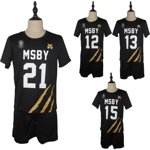 Anmie Haikyuu!! Jerseys MSBY Cosplay T-shirt Shorts Suits Karasuno High School Shoyo Hinata Kotaru Bokuto Sportswear Uniforms