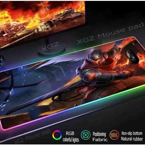Mairuige Anime Silver Haired Soldier Custom Large RGB Gaming Mouse Pad Black Lock Edge Computer Desk Pad Rubber Non-slip Xxl