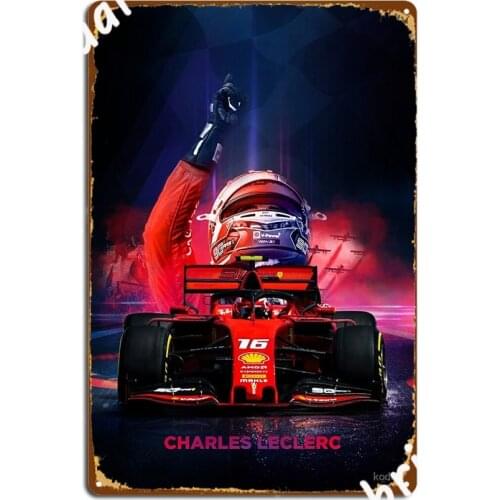 Charles Leclerc Formula 1 Poster Metal Plaque Poster Mural Painting Bar Cave Customize Club Tin Sign Poster