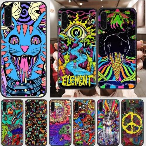 Hippie Psychedelic Art Phone case For Samsung Galaxy A 3 5 7 8 10 20 21 30 40 50 51 70 71 E S 2016 2018 4G black silicone