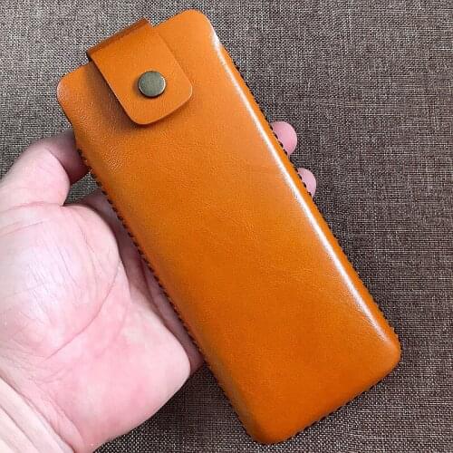 Magnetic Button Natural Genuine Real Cow Skin Phone Pouch Bag Case For iPhone 6 6S 7 8 X XR XS 11 12 Pro Max Mini 2020 New SE