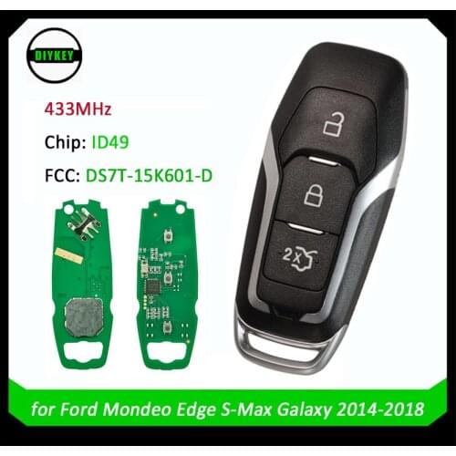 DIYKEY ASK 433MH DS7T-15K601-D OEM/ Aftermarket Parts Smart 3 Button Remote Key Fob for Ford Mondeo Edge S-Max Galaxy 2014-2018