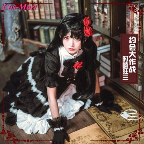 Hot Anime Date A Live Tokisaki Kurumi Cosplay Costume Fashion Elegance Formal Dress Female Party Role Play Clothing S-XL