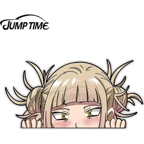 JumpTime 13 x 6cm Toga Peeker Cute Toga Himiko Bumper Car Stickers Scratch-Proof Decal Refrigerator VAN Cartoon Car Assessoires
