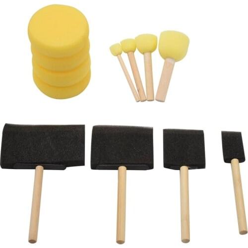 Round Paint Foam Sponge Brush Various Shaped and Sized, Watercolor Sponges for Painting, Craft