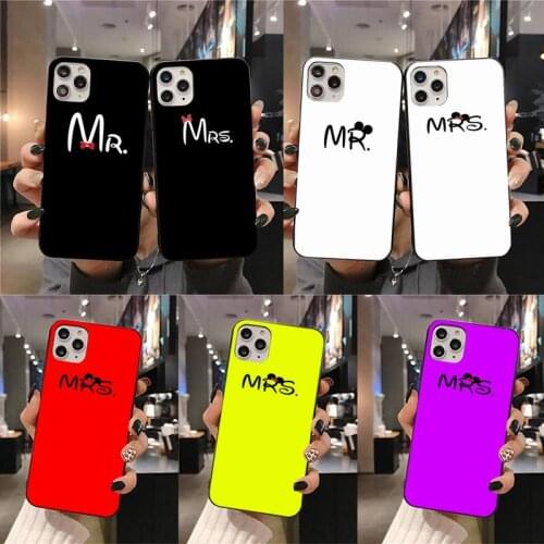 Cute Bow Mr Mrs Couple Phone Case for iphone 12 pro max mini 11 pro XS MAX 8 7 6 6S Plus X 5S SE 2020 XR case