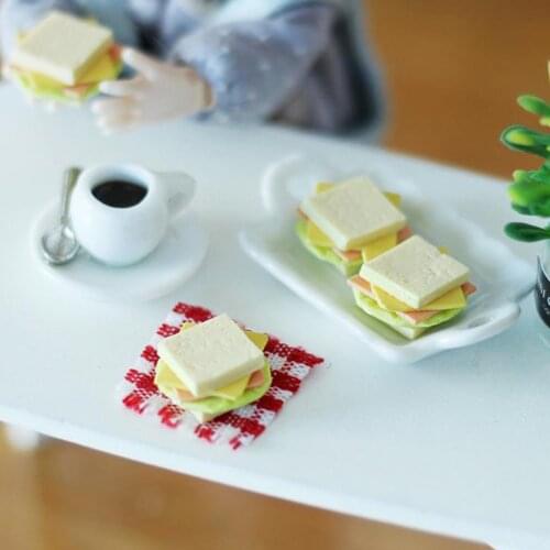 1pc 1: 12 Dollhouse Miniature Simulation Mini Sandwich Accessories Food