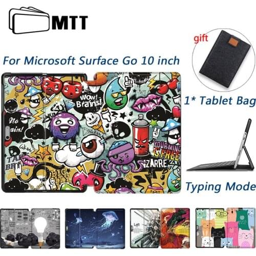 MTT Graffiti PU Leather Case For Microsoft Surface Go 10 inch Tablet Folio Flip Stand Cover Custom Design Protective Shell Funda