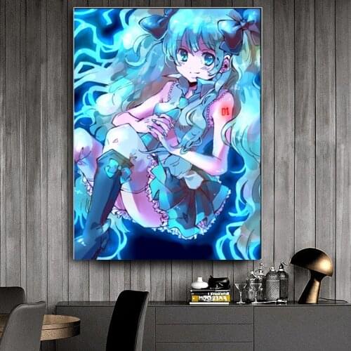 Cartoon Anime Girl Diamond Painting 5D DIY Cross Stitch Kit Wall Sticker Mosaic Diamond Embroidery Home Decoration Painting Art