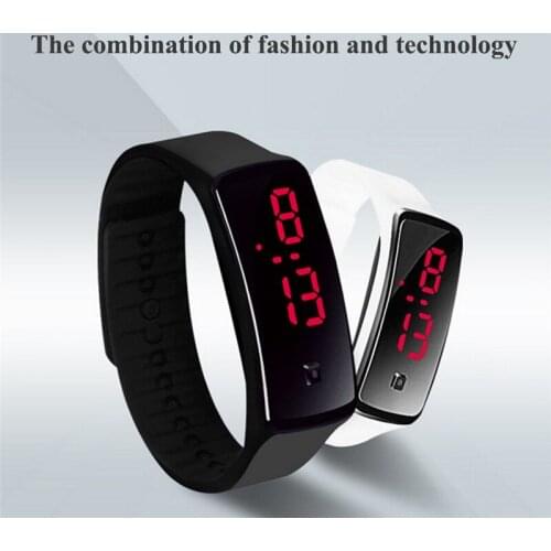 Men Women Casual Sports Bracelet Watches LED Electronic Digital Candy Color Silicone Wrist Watch for Children fitness equipment