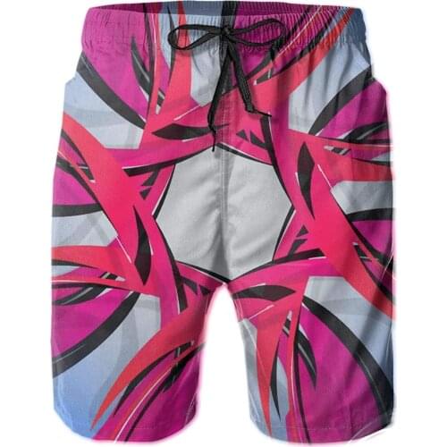 Mens Swim Trunks Circle Pink Blue Swimming Shorts Beachwear Water Resistant Casual Summer Beach Shorts Mesh Lining