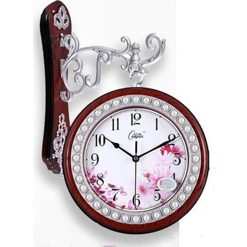 Nordic Vintage Wall Clock Creative Luxury Boy Digital Digital Double Silent Living Room Wall Clock Reloj Pared Home Decor DL60WC