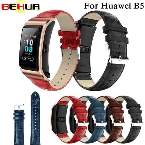 Original Leather Watchband for Huawei B5 Watch Band SportS Bracelet 18 mm Strap for Huawei B5 watch Straps with Metal Buckle
