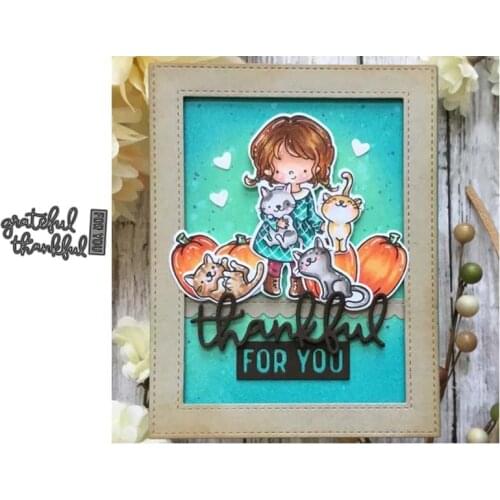 Thanksgiving letter Metal Cutting Dies cut die mold decoration Scrapbooking Embossing paper craft mould punch stencils