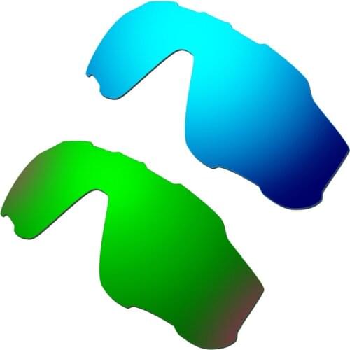 HKUCO Blue/Green 2 Pairs Polarized Replacement Lenses For Jawbreaker Sunglasses Increase Clarity