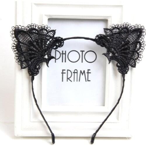 Sexy Cute Headband Hairpin Fun Lace Cat Ears Hair Band Sex Dress Accessories Christmas party For Girls