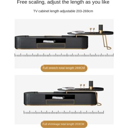 Nordic rock TV cabinet ins wind luxury minimalist black marble TV cabinet combination living room floor cabinet