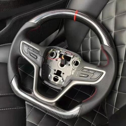 Cuatomized D-Shape Gloss/Matt Carbon Fiber Sports Steering Wheel Alcantara Leather compatible for Buick Hideo EXCELLE 2015-2021