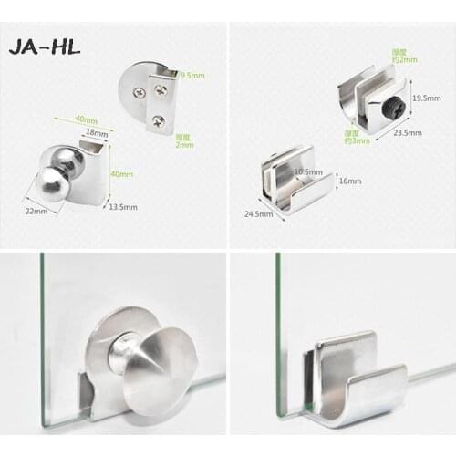 No Drilling Steel Glass Door Handle/clamp/clips For Office Glass Door Showcase Furniture Hardware high quality