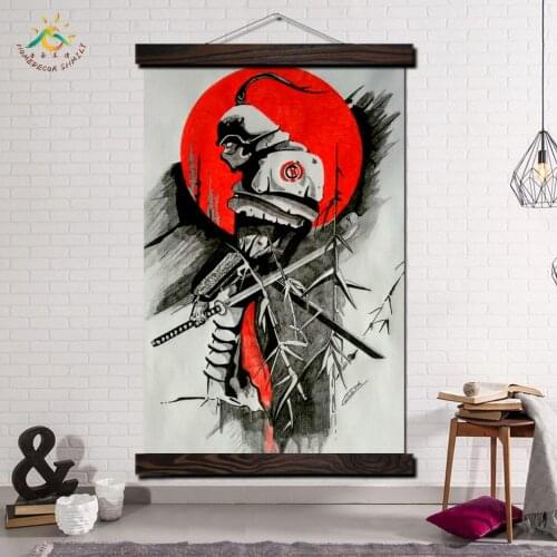 Japan Samourai Canvas Scroll Painting Modern Canvas Art Prints Poster Wall Painting Artwork Wall Art Pictures Home Decoration