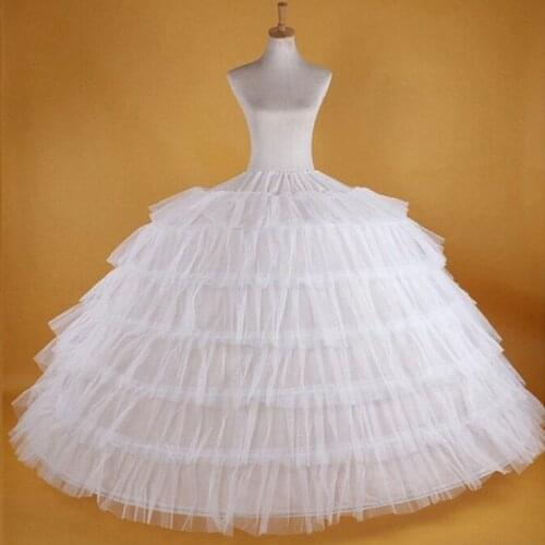 Big White Petticoats Super Puffy Ball Gown Slip Underskirt For Adult Wedding/Formal Dress Brand New Large 6 Hoops Long Crinoline