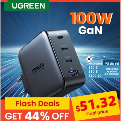 UGREEN GaN 100W USB Charger for Macbook tablet Fast Charging for iPhone Xiaomi USB Type C PD Charge for iPhone 12 Phone Charger