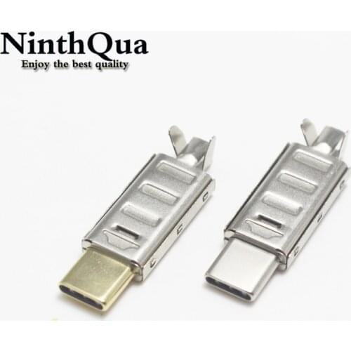 1/2/5set Usb 3.1 Type-C Solder Pcb Connector 24Pin Usb Port Usb C Male Plug Connector With Long Metal Housing Cover