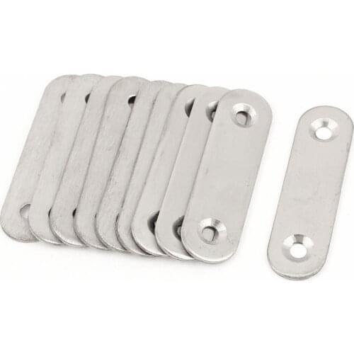 10 Pcs Silver Tone Stainless Steel Wall Mount Straight Support Shelf Brackets 6cm