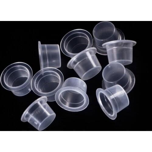 100 Pieces Disposable Tattoo & Permanent Makeup Pigment Ink Cups White Tattoo Supplies Plastic Ink Caps S M L Accessory Holder