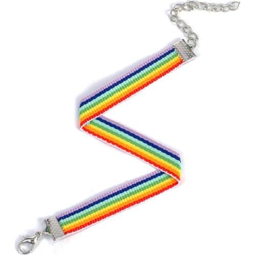 Rainbow Bracelets 12 Pieces LGBT Woven Wristband Lesbians Gays Bisexuals Braided Bracelets For Women Men Couple Fashion Jewelry