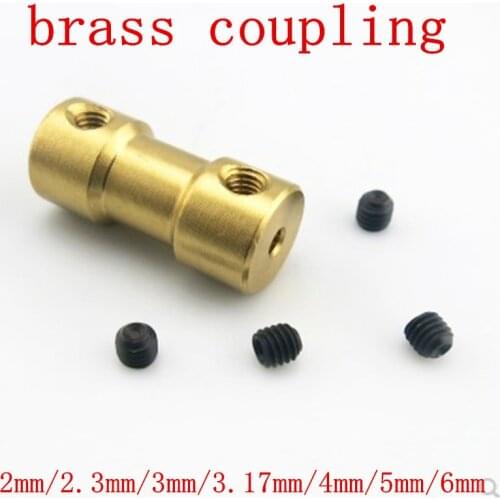 2mm/2.3mm/3mm/3.17mm/4mm/5mm/6mm Brass Flexible Motor Shaft Coupling Coupler Motor Transmission Connector