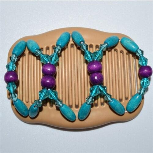 20 PCS/LOT BLUE BEADS STYLE purple magic comb hair accessory Double Magic Fashion lady special new year gift