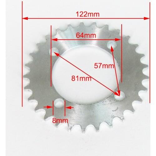 29 Tooth 64mm Rear Chain Sprocket for Electric Tricycle fit 420 Chain