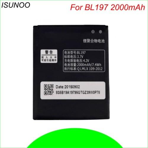 ISUNOO 2000mAh BL197 BL-197 battery for Lenovo A800 A820 A798t S720 S720i S750 S889T S870e S868T S889 A820T A798T S868T Battery