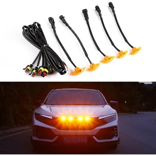 Car Accessories ABS Amber Front Grille LED Light Lamp Fit For Toyota Tundra 2014 2015 2016 2017 2018 2019 2020