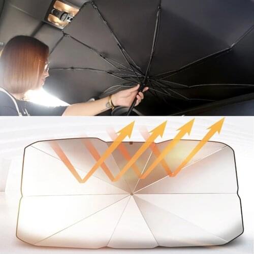 Car Sun Shade Cover Windshield Sunshade Umbrella Type Window Summer Sun Protection Heat Insulation Cloth For Car Front Shading