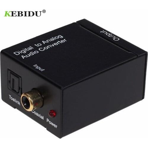 KEBIDU Digital Optical Coaxial Toslink Signal To Analog Audio Converter Adapter RCA Digital To Analog Audio Converter Adapter